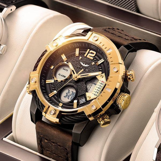 ⏰Black Friday Sale 53 % RABATT💥💥Multifunktionale Herren-Quarz-Sportuhr mit zwei Displays, wasserdicht bis 3 ATM