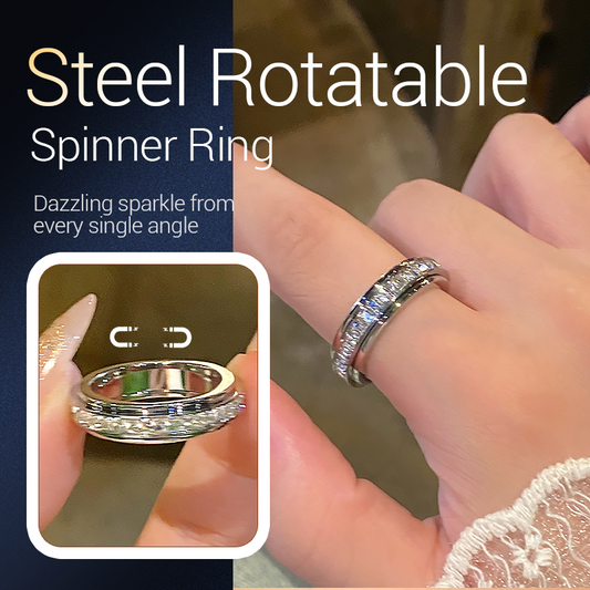 🔥Solange der Vorrat reicht 50% Rabatt!🎉Drehbarer Spinner-Ring aus Titanstahl mit Zirkonia