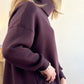 Damen-Set: Sweatshirt mit hohem Kragen und Weitbeinhose【VERSANDKOSTENFREI】